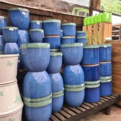 Woodlodge 24cm Sapphire Two Tone Cylinder Pot -Garden Care 30179018 2