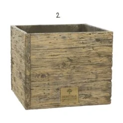 Woodlodge 37cm Heritage Oak Square Planter -Garden Care 5021346487725 3