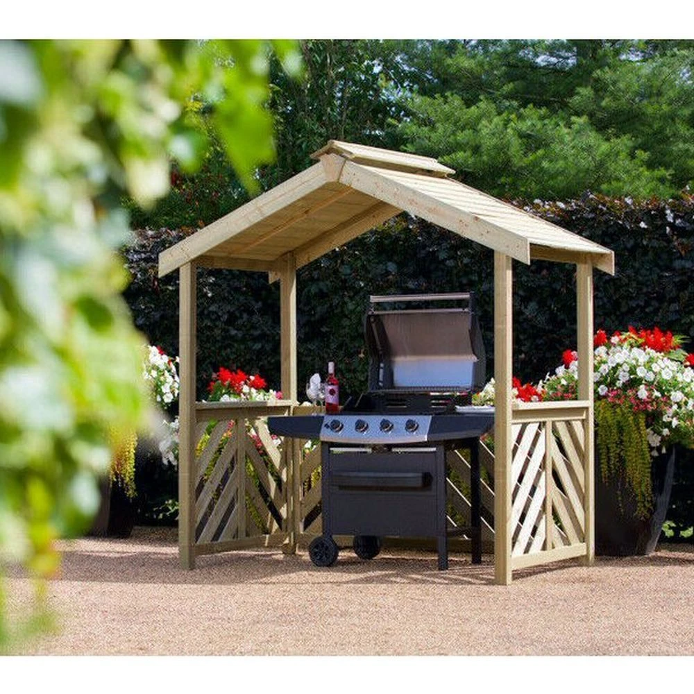 Woodshaw Hampton Wooden BBQ Shelter 3 Woodshaw Hampton Wooden BBQ Shelter