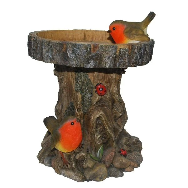 Vivid Arts 21cm Tree Trunk Bird Feeder With Robins - BC-TRTK-B 3 Vivid Arts 21cm Tree Trunk Bird Feeder With Robins - BC-TRTK-B