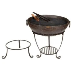 Kadai 60cm Recycled Firebowl With High & Low Stands