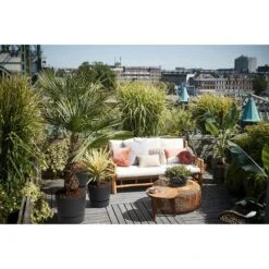 Elho 30cm Living Black Greenville Round Planter -Garden Care 8711904332358 5