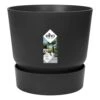 Elho 30cm Living Black Greenville Round Planter