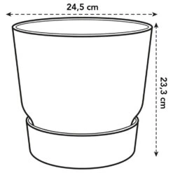 Elho 25cm Leaf Green Greenville Round Planter -Garden Care 8711904332433 3