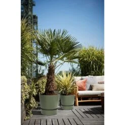 Elho 25cm Leaf Green Greenville Round Planter -Garden Care 8711904332433 4