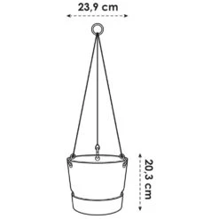 Elho 24cm Leaf Green Greenville Hanging Basket Planter -Garden Care 8711904332440 3