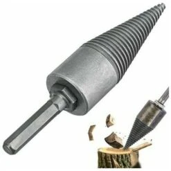 Wood Splitter Drill Screw Drill Bit Firewood Drill Bit Splitter Bits Cone Steel Wood Splitter Drill Bits Drill For Log Splitter Firewood Hex Shank Cone (1 Piece)