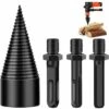 42mm Wood Splitting Drill Bit, Wood Splitter Drill, With 3 Handles, Square/Round/Hexagonal