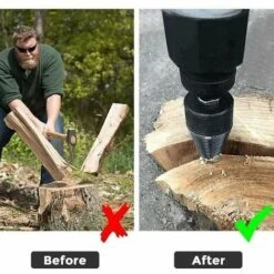 42mm Wood Splitting Drill Bit, Wood Splitter Drill, With 3 Handles, Square/Round/Hexagonal -Garden Care 100157855 4