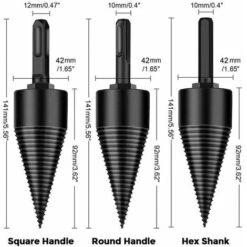 42mm Wood Splitting Drill Bit, Wood Splitter Drill, With 3 Handles, Square/Round/Hexagonal -Garden Care 100157855 5