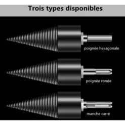 32mm Wood Cutter Drill Bit Wood Splitting Tool Cone Log Splitter Electric Wood Cutter Machine Accessory, Round - Round -Garden Care 100163679 5