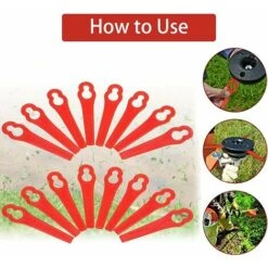 100 Pcs Replacement Plastic Blades, Lawn Mower Edger Blade Plastic Blades For Garden And Lawn Edger (Red) -Garden Care 100832648 4