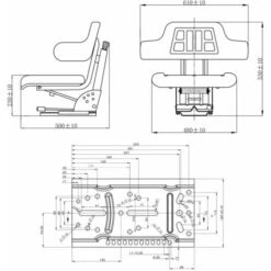 Tractor Seat With Suspension Black VidaXL -Garden Care 1018652 3