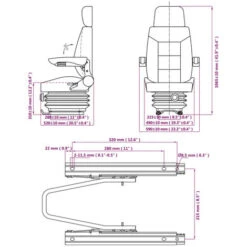 Tractor Seat With Suspension VidaXL -Garden Care 1018653 3