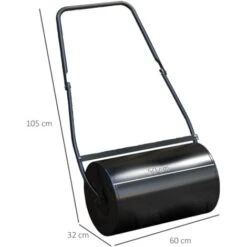 DURHAND Garden Lawn Roller 38L Steel Push Grass Mower Water Sand Filled -Garden Care 11678483 2