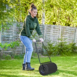 DURHAND Garden Lawn Roller 38L Steel Push Grass Mower Water Sand Filled -Garden Care 11678483 3