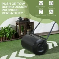 DURHAND Garden Lawn Roller 38L Steel Push Grass Mower Water Sand Filled -Garden Care 11678483 5
