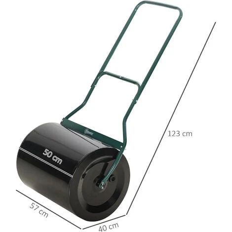 OUTSUNNY 60L Steel Garden Roller Push Pull W/ Fillable Cylinder Water Rolling Drum 4 OUTSUNNY 60L Steel Garden Roller Push Pull W/ Fillable Cylinder Water Rolling Drum - Image 2