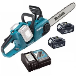 Makita DUC353Z 18v Twin 36V Brushless Chainsaw With 2 X 5Ah Batteries Charger