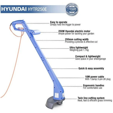 Electric Grass Trimmer Hyundai HYTR250E 250W 25cm 6 Electric Grass Trimmer Hyundai HYTR250E 250W 25cm - Image 4