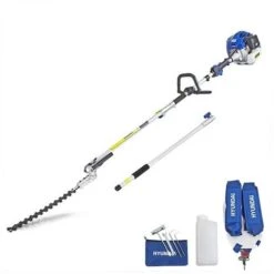 Petrol Pole Hedge Trimmer/Pruner Hyundai HYPT5200X 52cc Long Reach -Garden Care 23422840 4