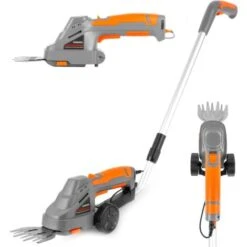 Terratek Telescopic 2 IN 1 7.2V Li-ion Cordless Hedge Trimmer, Topiary Shears, Hand Held Trimmer, Cordless Shears