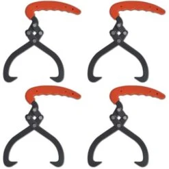 4 Pcs Log Tongs With PVC Handle VDTD03893