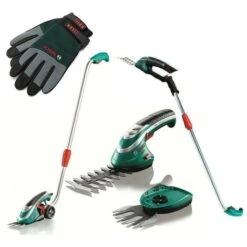 Bosch ISIO III Cordless Shrub + Grass Shear Hedge Cutter Multi Tool Set + Handle