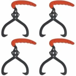 4 Pcs Log Tongs With PVC Handle