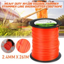 Nylon Square Trimmer Strimmer Line Brushcutter Cord Rope Orange 2.4mm X 261m -Garden Care 31618959 3