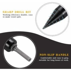 32mm Log Splitter Wood Splitter Heavy Duty Drill Screw Driver Cone Fire Wood Log Splitter Splitting Wood Cone Bit (small) SOEKAVIA -Garden Care 37773928 3