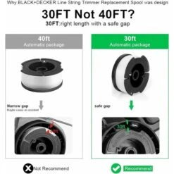 Replacement Spool For Line Edger, 30ft 0.065 "Line Replacement Spool For Black + Decker Edgers (6 / 30ft Pack) SOEKAVIA -Garden Care 38151511 3