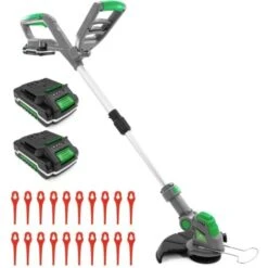 18V Cordless Grass Strimmer Bundle 2 Battery, 30 Blades Gracious Gardens