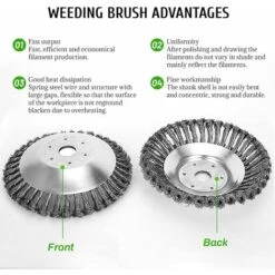 LITZEE Brush Cutter Head, 6" Weed Brush, Brush Cutter, Rotary Brush, Weed Brush Head, Lawn Mower Accessories -Garden Care 43066236 3