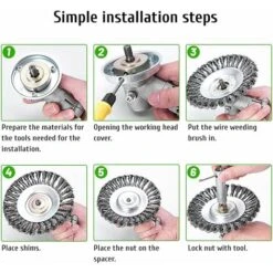 LITZEE Brush Cutter Head, 6" Weed Brush, Brush Cutter, Rotary Brush, Weed Brush Head, Lawn Mower Accessories -Garden Care 43066236 5