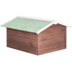 Robotic Lawn Mower Garage 72x87x50 Cm Mocca And White Firwood VidaXL -Garden Care 45428291 5