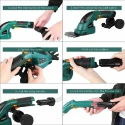 Homfa 2 In 1 Cordless Grass And Hedge Trimmer, 2 Interchangeable Blades, 7.2V -Garden Care 46854830 4