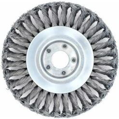 Grass Trimmer Head, Knotted Steel Wire Wheel Brush Replacement Weed Cutter Head Mower Weeding Tray For Overgrown Area, Grass In Corner, Moss, Garden, Lawn - Bore Diameter 25.4mm (15CM)