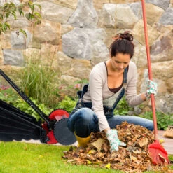 Relaxdays Hand Mower With Grass Box, Quiet, Adjustable Cutting Height, 29 Cm Cutting Width, Cylinder Cutter, Black, Red -Garden Care 52223864 5