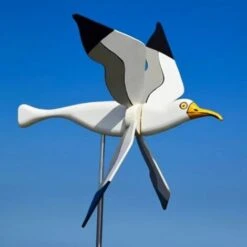 Resin Garden Windmill, White Seagull With Spinning Wings Animal Weathervane, 3D Wind Spinner Decoration For Lawn -Garden Care 57275308 3