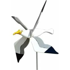 Resin Garden Windmill, White Seagull With Spinning Wings Animal Weathervane, 3D Wind Spinner Decoration For Lawn -Garden Care 57275308 5