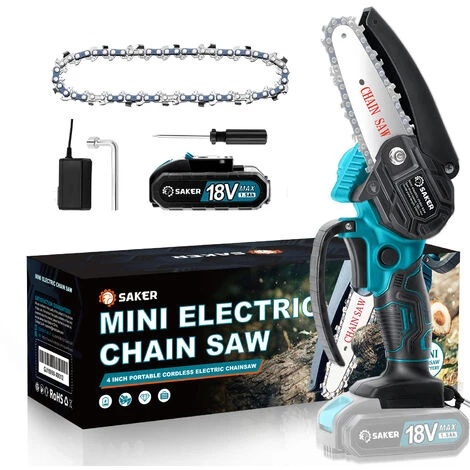 Saker Mini Chainsaw,4 Inch Portable Electric Chainsaw Cordless,Handheld Chain Saw Pruning Shears Chainsaw For Tree Branches , Courtyard, Household And Garden (SAKER Mini Chainsaw + 1 Battery) 3 Saker Mini Chainsaw,4 Inch Portable Electric Chainsaw Cordless,Handheld Chain Saw Pruning Shears Chainsaw For Tree Branches , Courtyard, Household And Garden (SAKER Mini Chainsaw + 1 Battery)