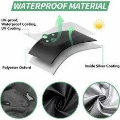 Lawn Mower Cover, 210D Oxford Cloth Mower Cover, Lawn Tractor Cover With Drawstring & Buckle Wi -Garden Care 58420826 5