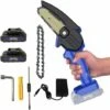 Cordless Chainsaw With Battery And Charger, 550W Electric Chainsaw With Safety Lock Mini Chain Saw Trees Cutter Cordless Wood Cutting Tool (with 2-Battery And Extra Chain) -Garden Care 59499158 1