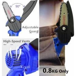 Cordless Chainsaw With Battery And Charger, 550W Electric Chainsaw With Safety Lock Mini Chain Saw Trees Cutter Cordless Wood Cutting Tool (with 2-Battery And Extra Chain) -Garden Care 59499158 5