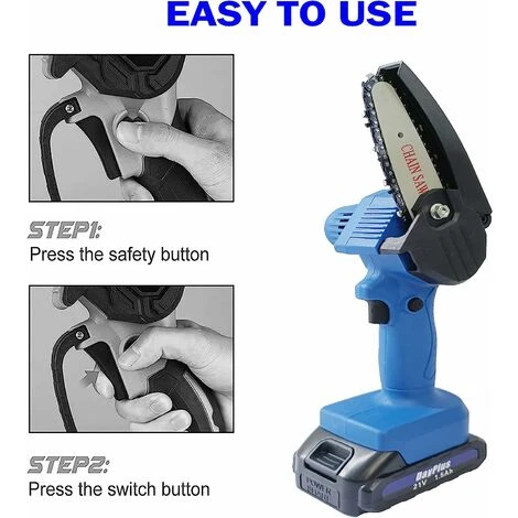 Mini Chainsaw Cordless With 1500mAh Batteries & Chains, 4-Inch Mini Electric Chainsaw Portable, Small Handheld Battery Operated Chainsaw For Trees, Branch Woods 7 Mini Chainsaw Cordless With 1500mAh Batteries & Chains, 4-Inch Mini Electric Chainsaw Portable, Small Handheld Battery Operated Chainsaw For Trees, Branch Woods - Image 5