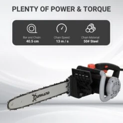 DURHAND 1600W Electric Chainsaw Power Saw W/ Double Brake And Auto Lubrication -Garden Care 63561216 4