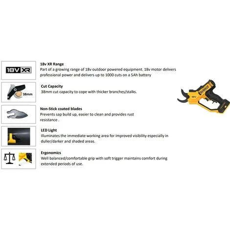 Dewalt DCMPP568N 18v Cordless Powered Pruner Garden Tree Cutter 38mm + Tstak 7 Dewalt DCMPP568N 18v Cordless Powered Pruner Garden Tree Cutter 38mm + Tstak - Image 5