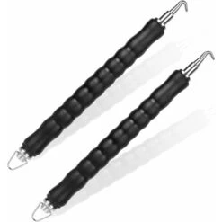 2 Pcs Wire Twister Hook For Semi-Automatic Rebar, Concrete Metal Twists Fence Strapping Tools To Reduce Hand Fatigue - Curved And Straight Hook