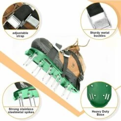 Lawn Aerator Shoes, Lawn Aerator With Adjustable Straps And Metal Buckles, Lawn Aerator Sandals For Lawn Yard, Garden, Lawn (Green) -Garden Care 68267060 3
